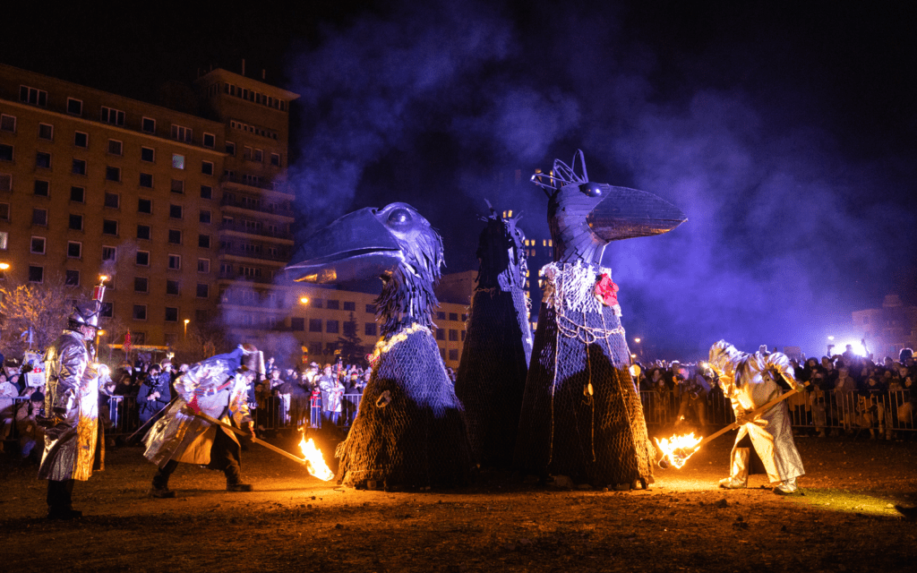 Brûlage corebau, folklore, carnaval, fête, Photo Christophe Vandercam, Eden, Centre culturel de Charleroi